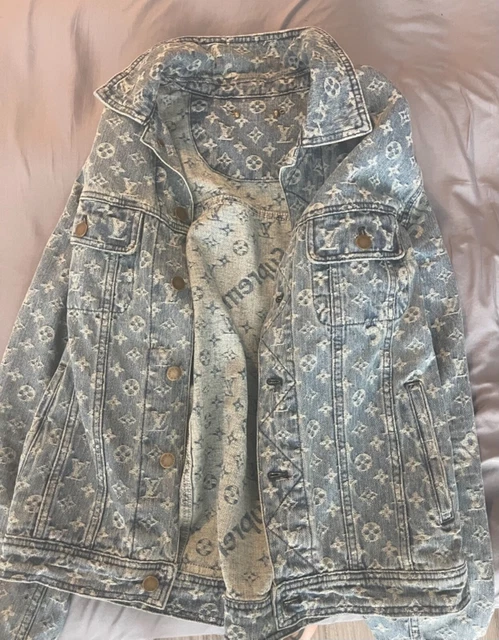 Supreme x Louis Vuitton Jacquard Denim Trucker Jacket Blue