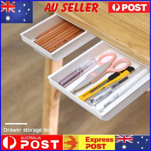 Self-adhesive Table Drawer Storage Box ABS Under Desk Stationery Organizer Tray
