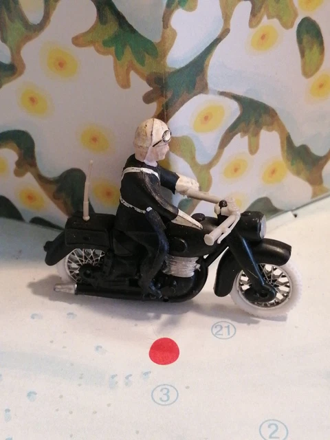 1960'S Minialuxe Plastique Moto  Motard police gendarmerie  7.5 cm 2