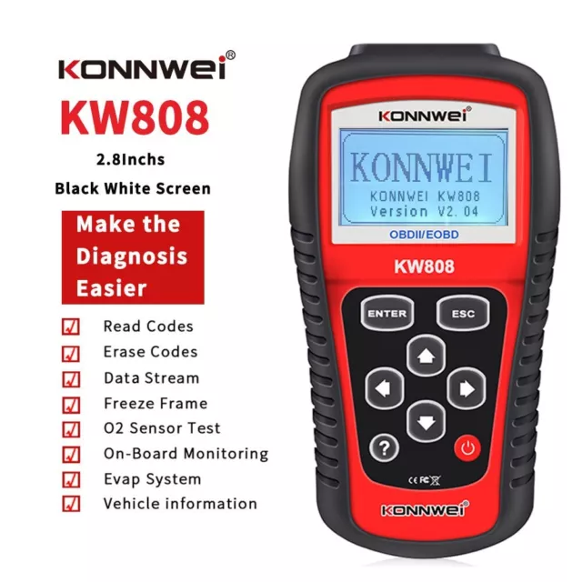KONNWEI KW808 OBD2 Auto Scanner Car Diagnostic Tool Engine Fault Code Reader