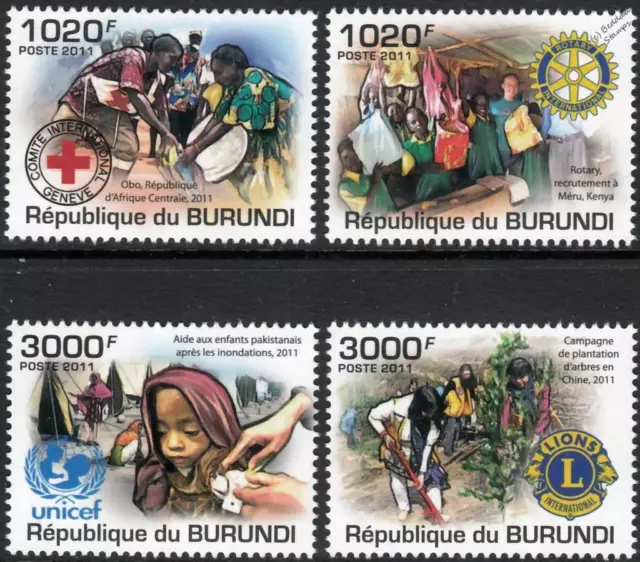 HUMANITARIAN ORGANISATIONS & CHARITIES / Charity Stamp Set (2011 Burundi)