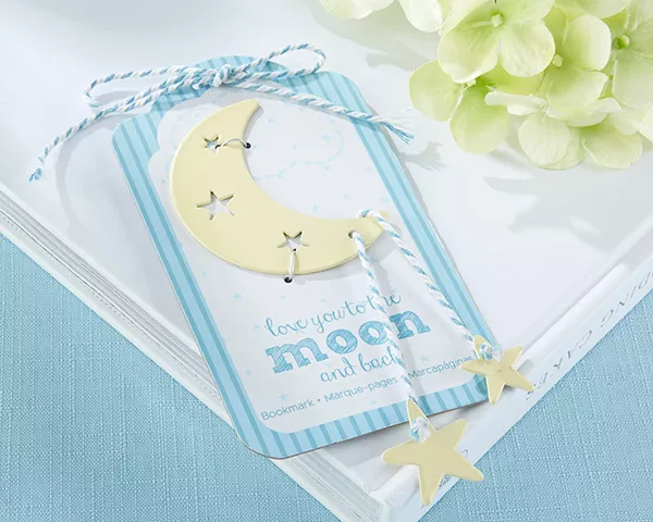 To The Moon And Back Bookmark Baby Shower Favor