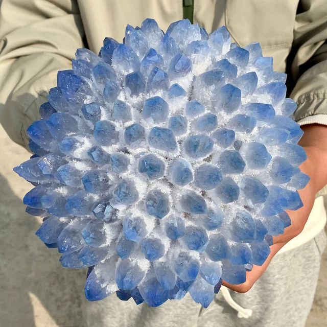 11.2LB New Find BLUE Phantom Quartz Crystal Cluster Mineral Specimen Healing 5