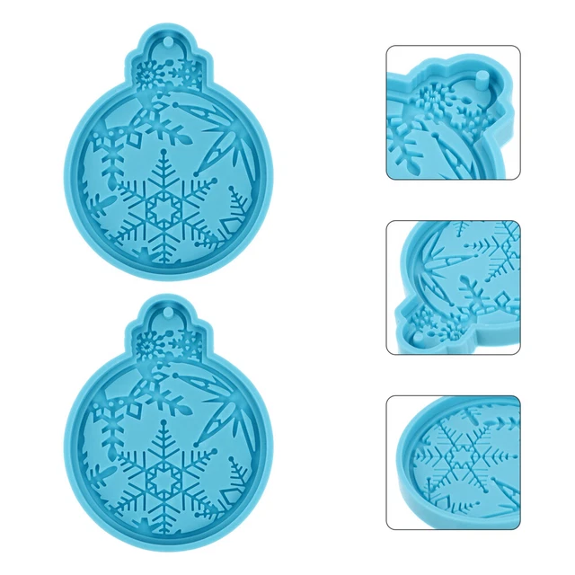 2 piezas Colgante de silicona para hacer molde de Navidad hágalo usted mismo Colgante molde colgante molde