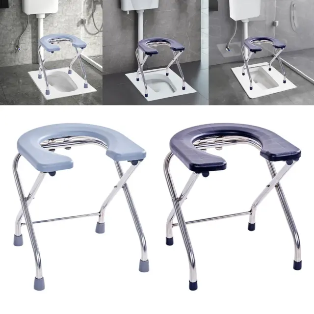 Portable Folding Toilet Seat Heavy Duty Anti Slip Toilet Commode Chair Bathroom