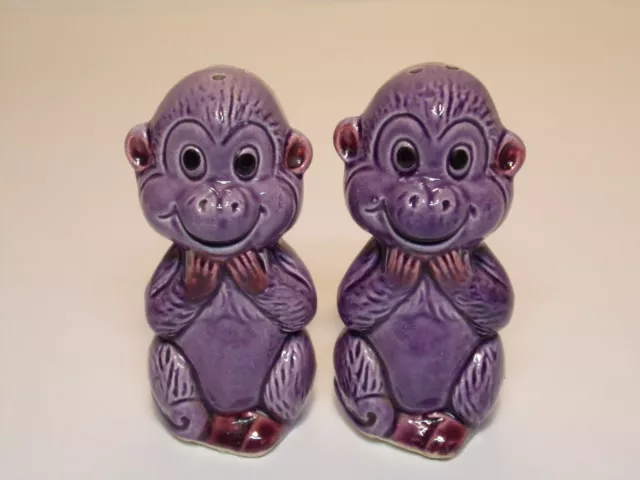 Vintage  1960's/1970's   Purple Monkey   Salt & Pepper Shakers   Made In Japan