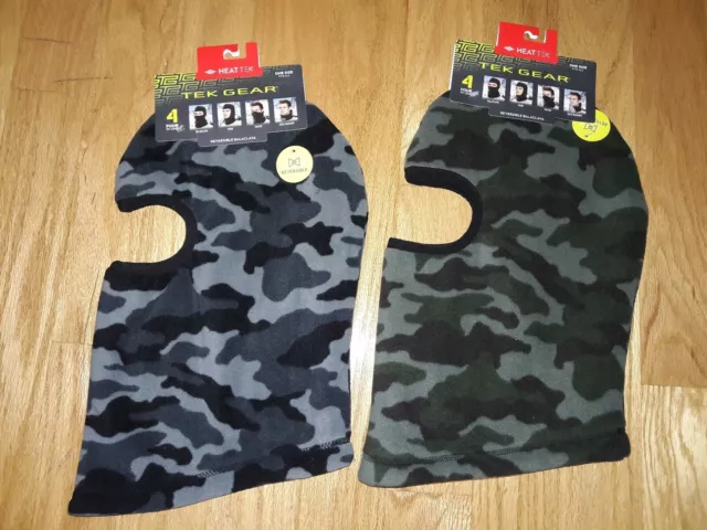 Heat Tek Tek Gear 4-in-1 Reversible Balaclava Fleece Camo One Size. Choose Color