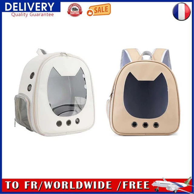 Clear Pet Carrier Bag Portable Cat Travel Shoulder Breathable Outdoor Backpack