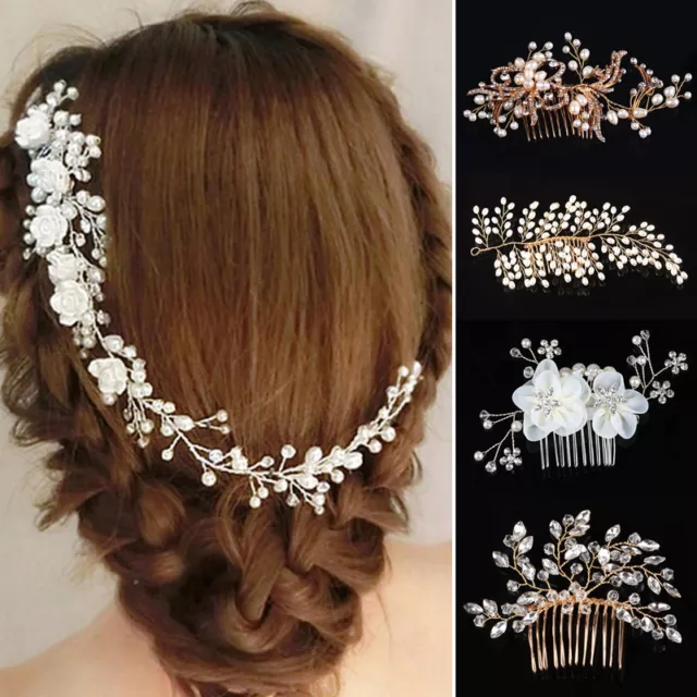 Pearl Wedding Hair Comb Hair Accessories Bridal Flower Headpiece Jewelry Gift AU 3