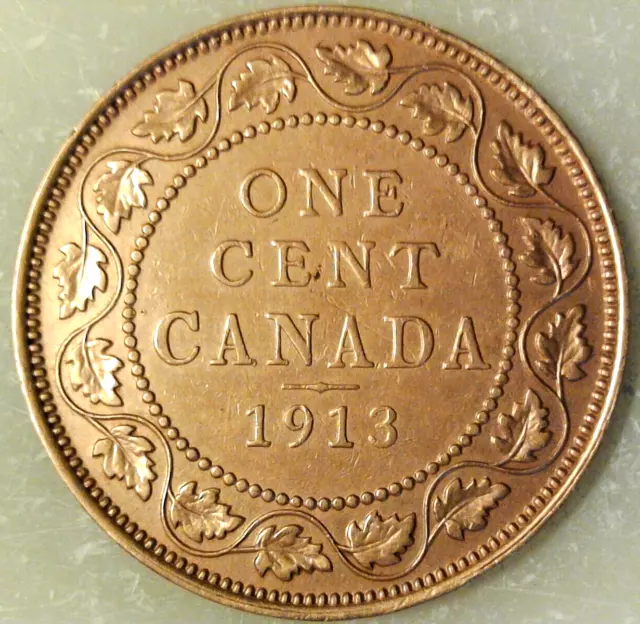 1913 Canada Large Cent Beautiful Circulated Brown George V Canadian Penny