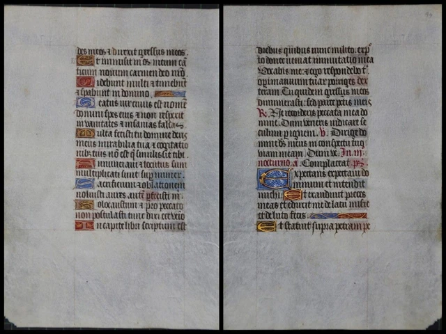Illuminierte Grafia Su Pergamena Foglia Di Uno Miniatura Um 1500 (070)