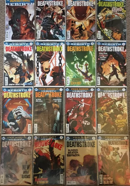 NEW 1st Print 2016 2017 DC Deathstroke Comic Lot #0-15 MINT NM Run inc Rebirth