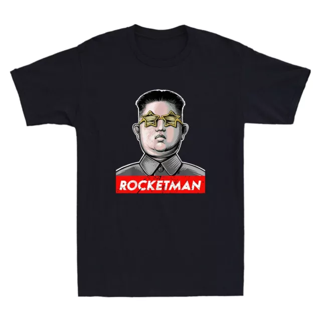 T-shirt uomo Kim Jong-un Rocket Man Corea del Nord Leader divertente parodia vintage