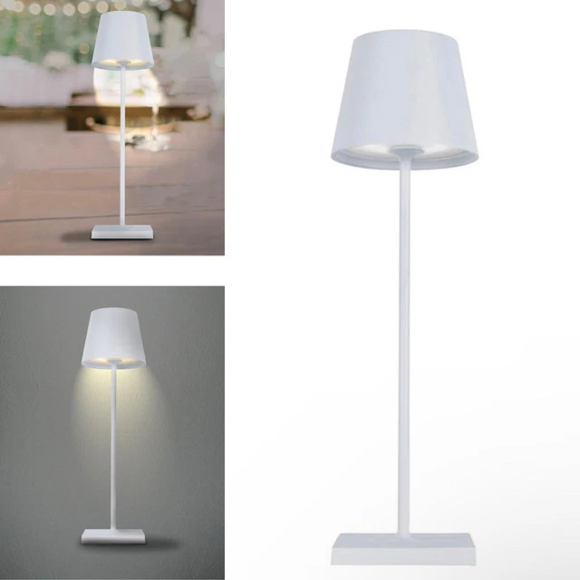 Lampada Touch Da Tavolo Led Ricaricabile Tipo Poldina Luce Bianco Nero