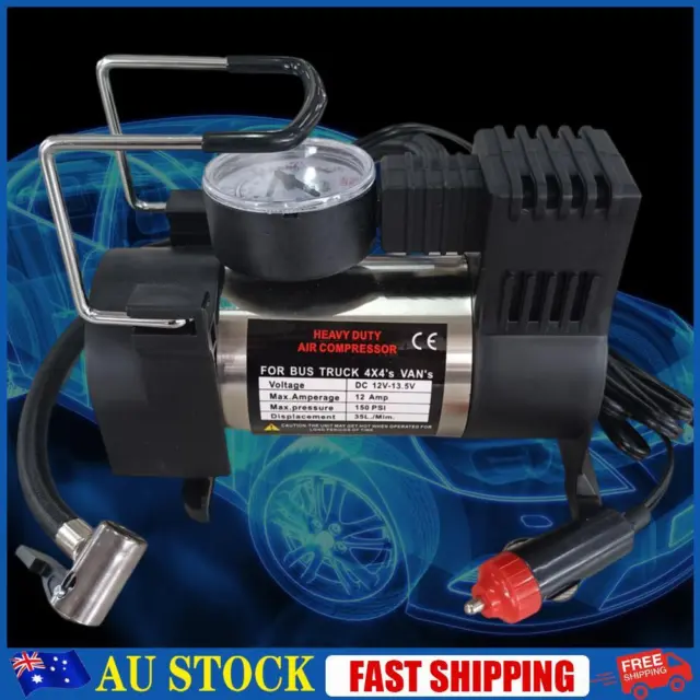 12v150psi Heavy Duty Deluxe Portable Metal Air Compressor Car Tyre Inflator