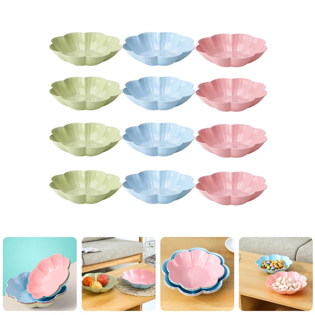 Piatto per fiori di prugna - frutta secca piatto snack in plastica a forma di fiore 12 pz