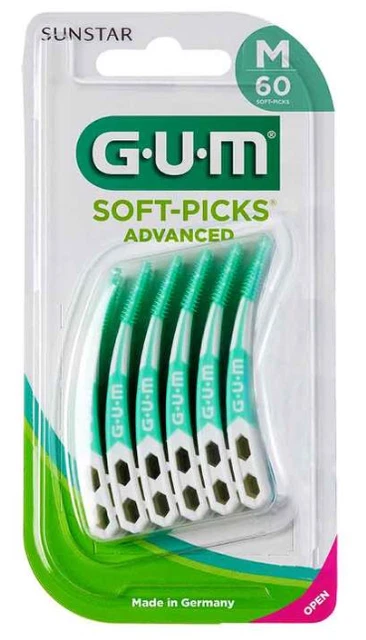 3x GUM SOFT-PICKS Advanced Medium 3x 60 pz spazzolino interdentale stuzzicadenti