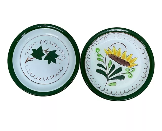 Stangl Pottery Tea Cup Saucers Set Of Two Sunflower Leaves Cottagecore Nature