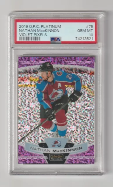 2019-20 O-Pee-Chee Platinum Violet Pixels Nathan MacKinnon /399 PSA 10 Gem Mint