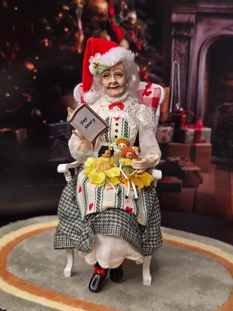 ARTISAN MINIATURE DOLLHOUSE Doll Marcia Backstrom Sculpt Bedtime with Mrs. Claus 899.99 PicClick