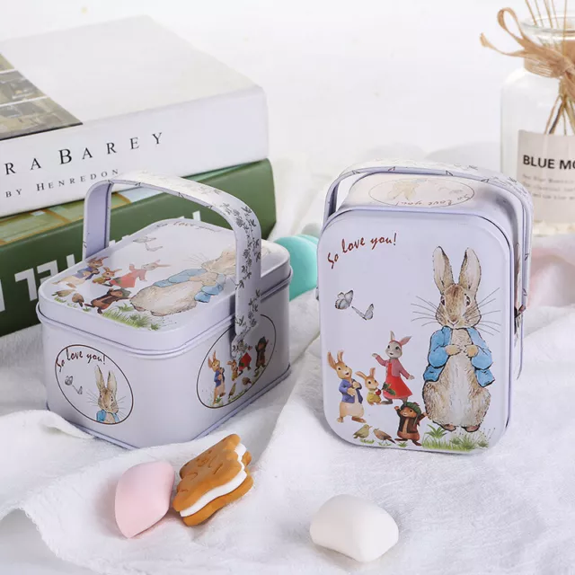 White Rabbit Toffee Tin Can Small Suitcase Storage Can Tin Metal Candy Box GiEW