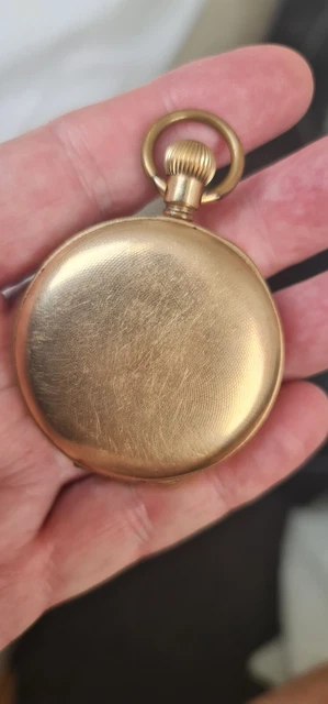 Elgin Gold Plated Full Hunter Pocket Watch Case & Movement  Spares Or Repair.