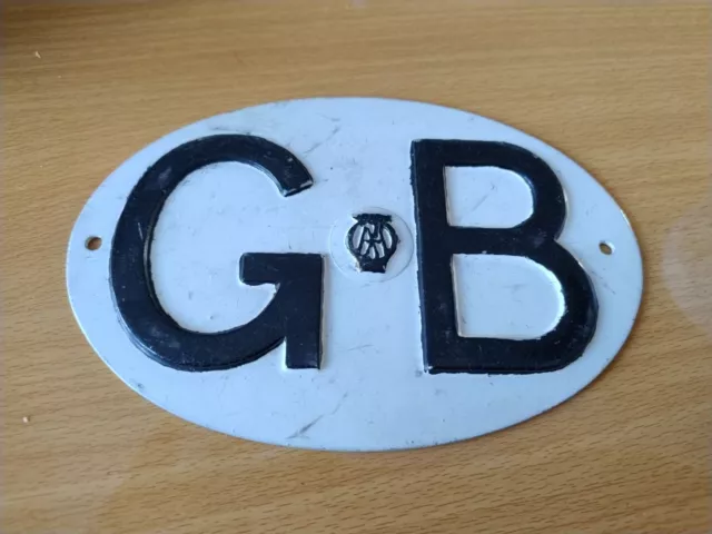 GENUINE REAL ORIGINAL USED Vintage AA GB Great Britain Touring Badge Sign