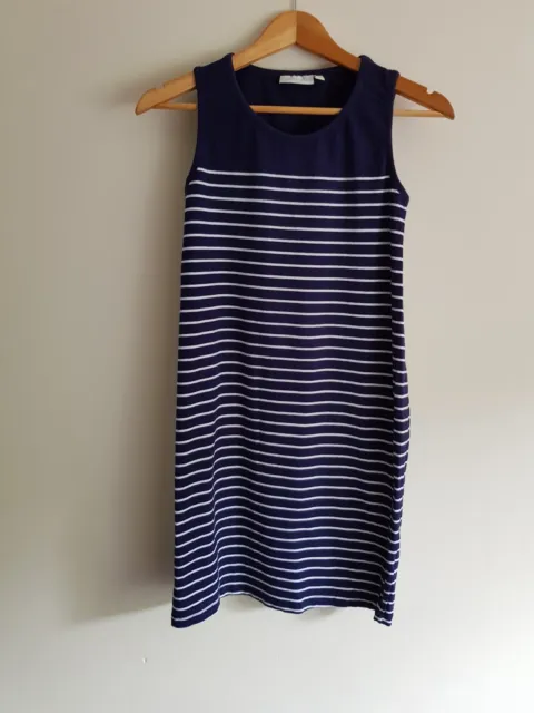 JoJo Maman Bebe maternity Size S sleeveless striped tank dress - Blue