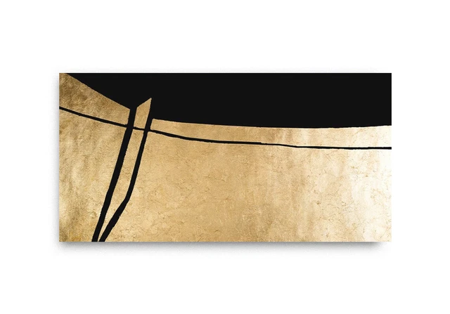 QUADRO DIPINTO A mano su tela intelaiato Gold series65 colore oro