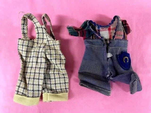 Vintage Vogue Ginny Ginnette 8" doll clothes lot plaid romper tagged horseshoe