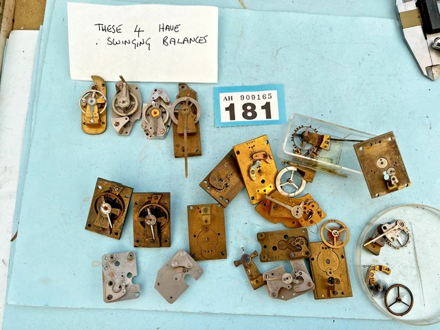 VINTAGE JOB LOT OF CARRIAGE CLOCK PLATFORM ESCAPEMENT PARTS for spare parts only VINTAGE JOB LOT OF CARRIAGE CLOCK PLATFORM ESCAPEMENT PARTS for spare parts only