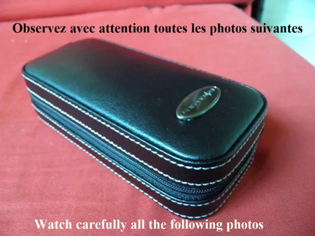 Coffret Pour 2 Montres Noir à Coutures Blanches - Écrin En Faux Cuir, Neuf Avec étiquettes