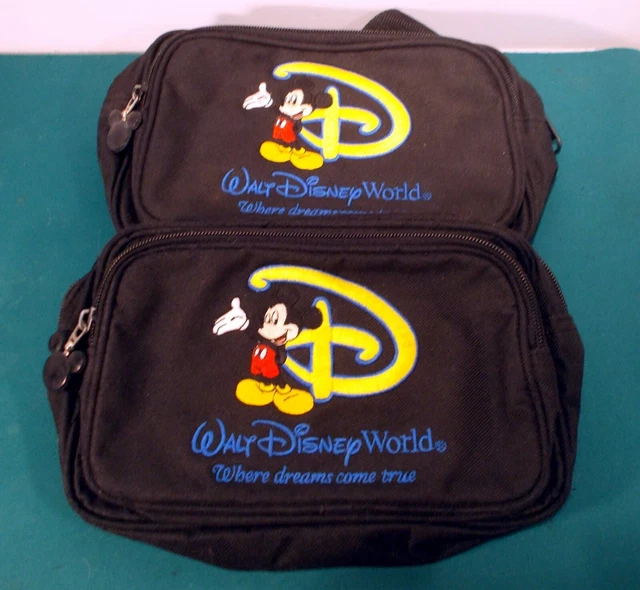 VINTAGE WALT DISNEY World Mickey Mouse Fanny Packs CrossBody Pouch Set