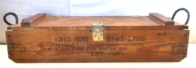 Vintage Wooden Military Artillery Crate Box Mortar M30 Ammunition  U.S.A