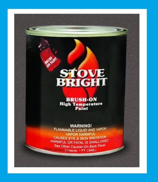 STOVE BRIGHT 1200-Degree F Brush-On Stove Paint, 16 Fluid OZ- METALLIC BLACK