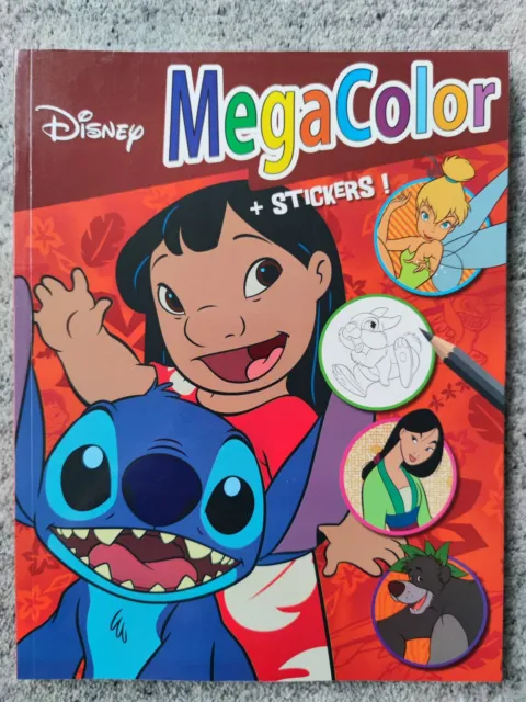 Walt Disney -  Mega Color Malbuch für Kinder über 120 Bilder + 25 Sticker