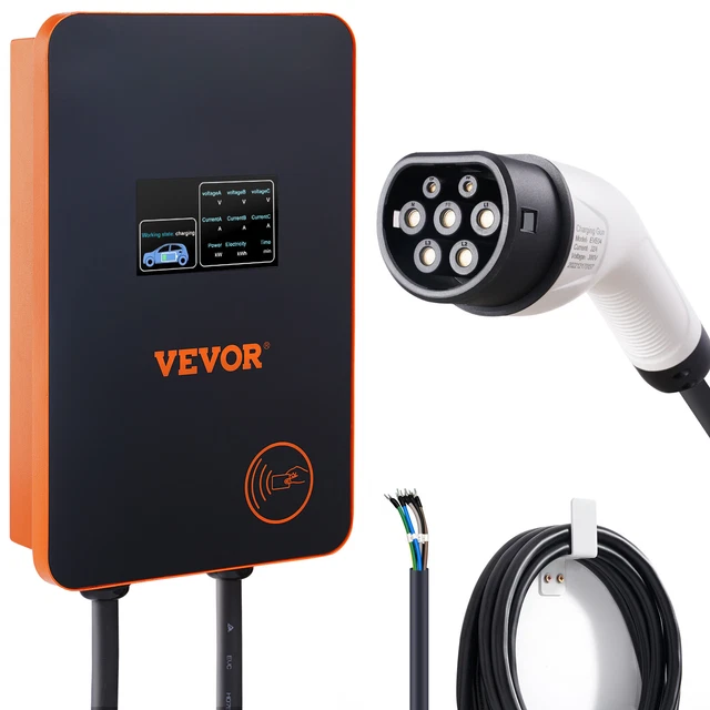 VEVOR Stazione di Ricarica 7,4/11KW 32A per Auto Veicoli Elettrici con Scheda