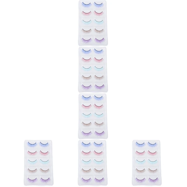 30 Pairs Halloween Strip Lashes Colored False Eyelashes Eye Lashes Fluffy