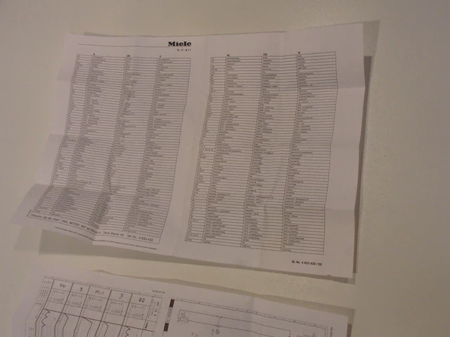 REPARATURANLEITUNG SCHALTPLAN 4933430 4808671 Waschmaschine Miele W935