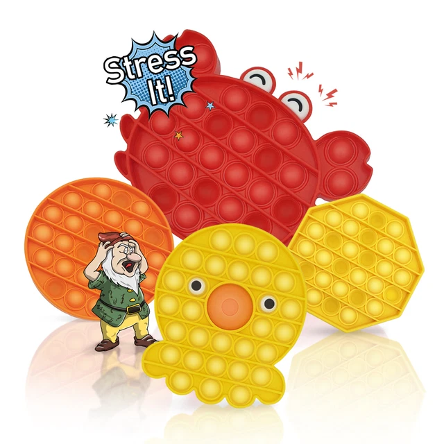 Giocattolo Sensoriale Antistress Schiaccia Brufoli Con Perline – Fidget Toy Per Skin Picking E Unghie, Compatto 6 Cm Con Due Clip