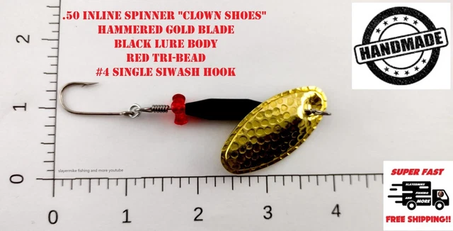 Inline Spinner .50oz Hammered - Gold/Black - #4 Single Siwash Hook