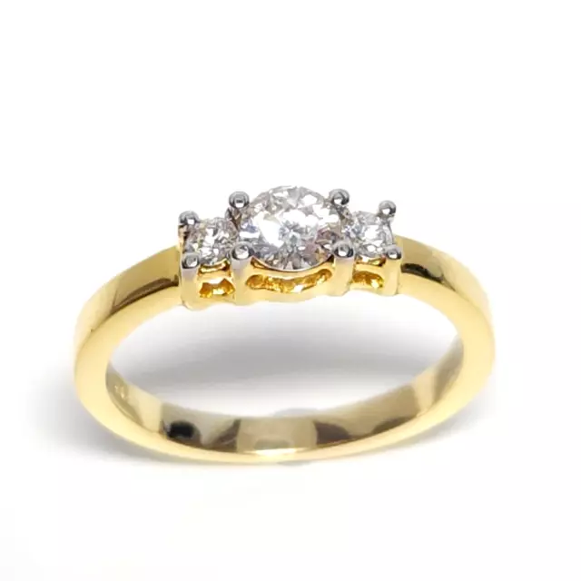 Diamond Ring .43ct Natural Diamonds, 14k yellow gold, Size 6, Solid Gold 3.0g