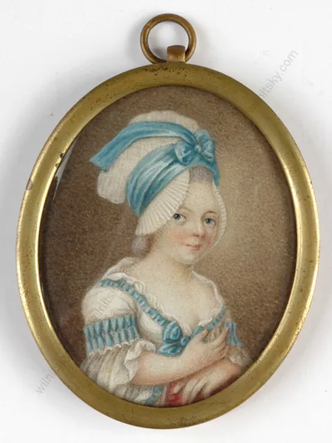 "Portrait of a girl", miniature from Bernard-Franck collection, ca. 1790