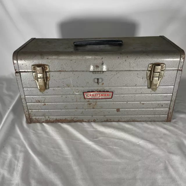 Vintage Craftsman 6500 Crown Logo Tool Box With Tray 18" x 8" x 9" Read