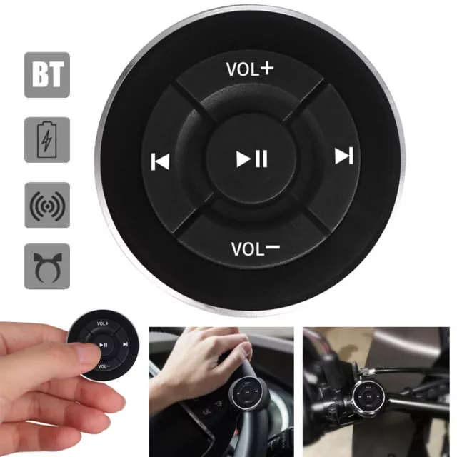 Wireless Bluetooth-compatible Car Steering Wheel Media Remote Control Fr Android