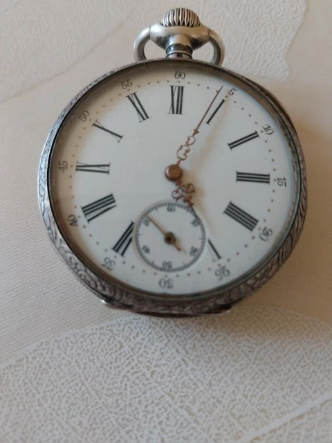 Montre De Poche Ancienne En Argent Massif - Modèle Des Années 1900, Environ 100 Ans D'histoire !