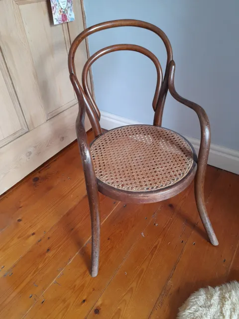 Vintage Childs Bentwood Chair With Cane Seat.  Collection DY13 Area