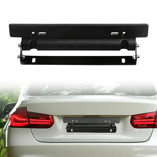 Car Racing License Plate Frame Holder Bracket Adjustable Carbon Fiber Universal