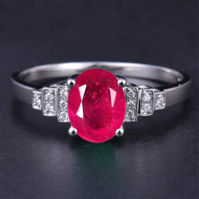 2.20Ct 100% Natural Burmese Red Ruby & IGI Certified Diamond Ring In 14KT Gold