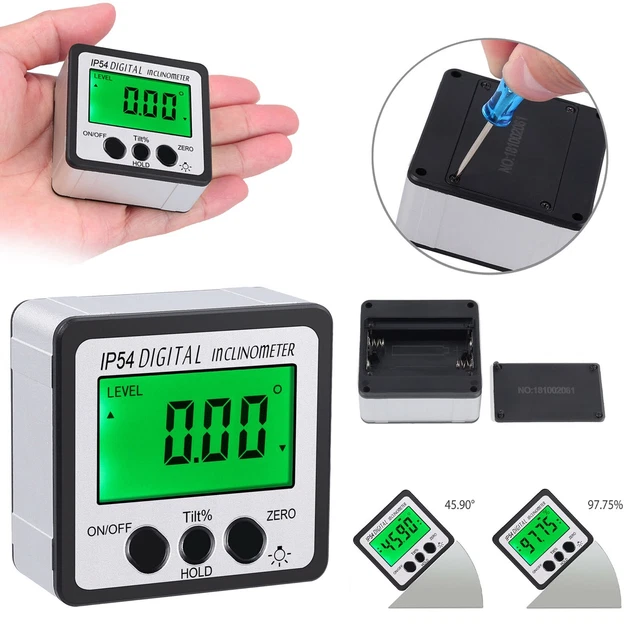 360° Digital Level Box Gauge LCD Inclinometer Protractor Magnetic Angle Finderdc